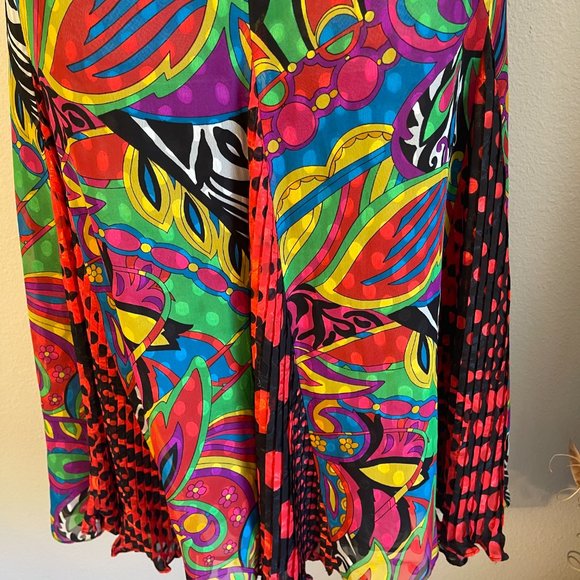 Diane Freis Two Piece Psychedelic Drop Waist Skirt Set Vintage Boho Festival VTG - Picture 10 of 16